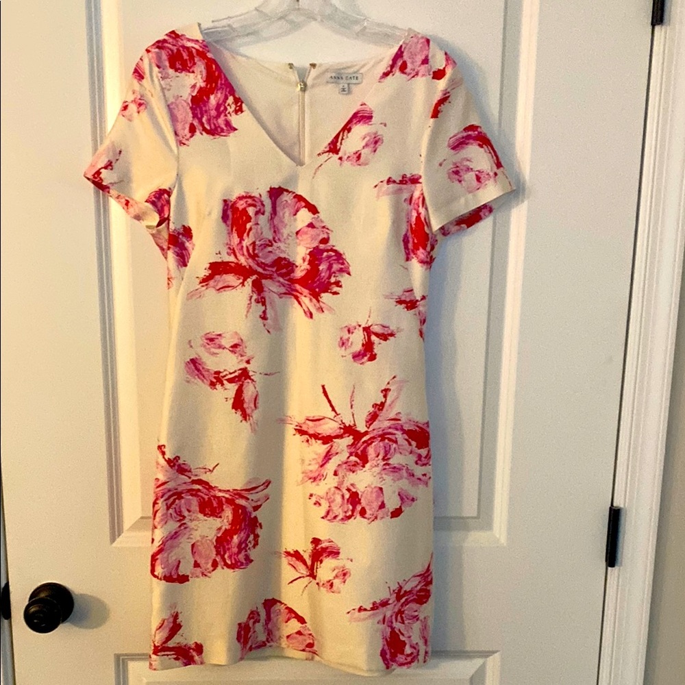 Anna Cate Floral Print V-Neck Dress Size Small